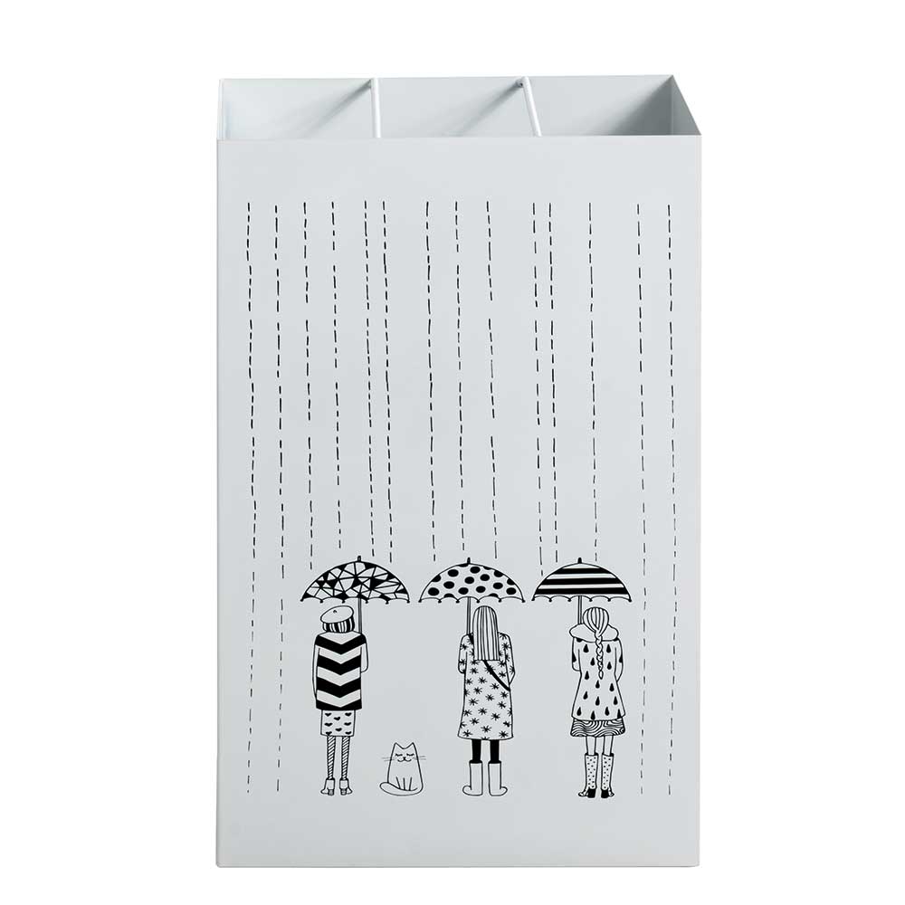 Regenschirmhalter Henriette mit modernem Print in Weiß und Schwarz