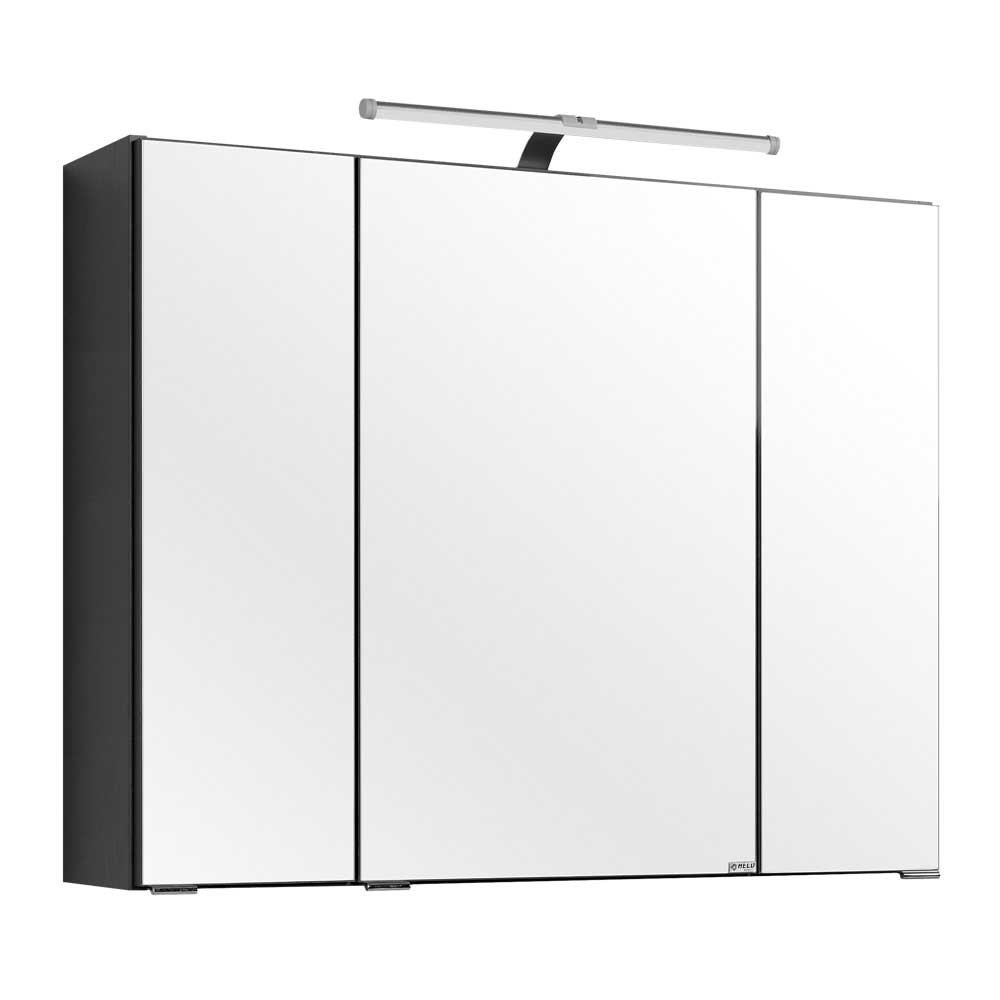 Badezimmermöbel Set Lahabana in Graphit Grau mit Spiegelschrank (zweiteilig)