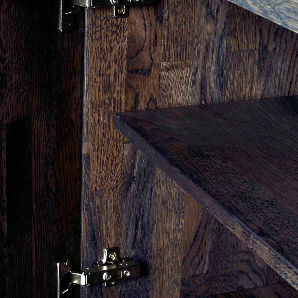 Massivholz Sideboard Mossiv aus Eiche dunkel 160 cm