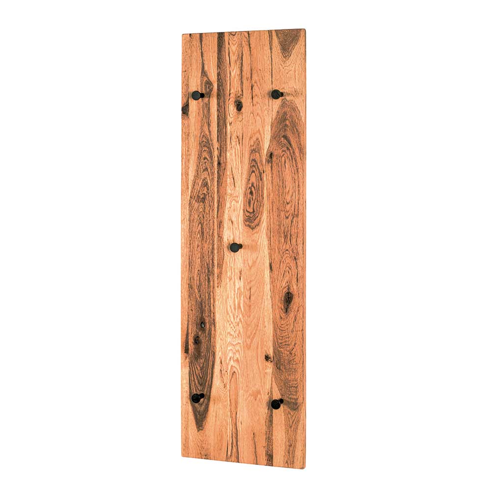 Holz Hängegarderobe Idamoro aus Eiche mit 5 Kleiderhaken