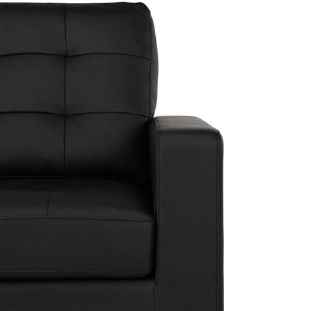 Schwarze Wohnzimmer Couch Novalgic aus Kunstleder 182 cm breit
