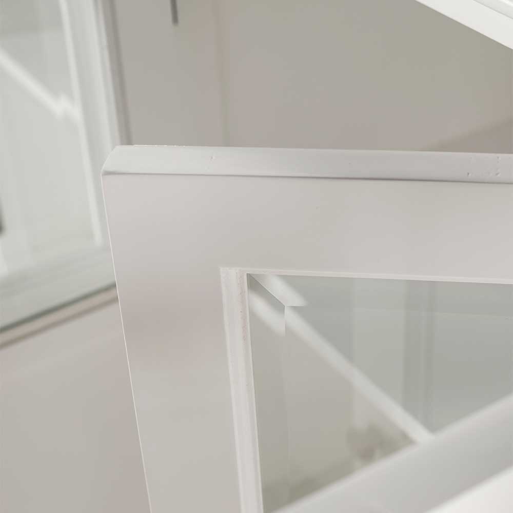 Weiße Sideboard Vitrine Montea im Landhausstil mit 4 Drehtüren