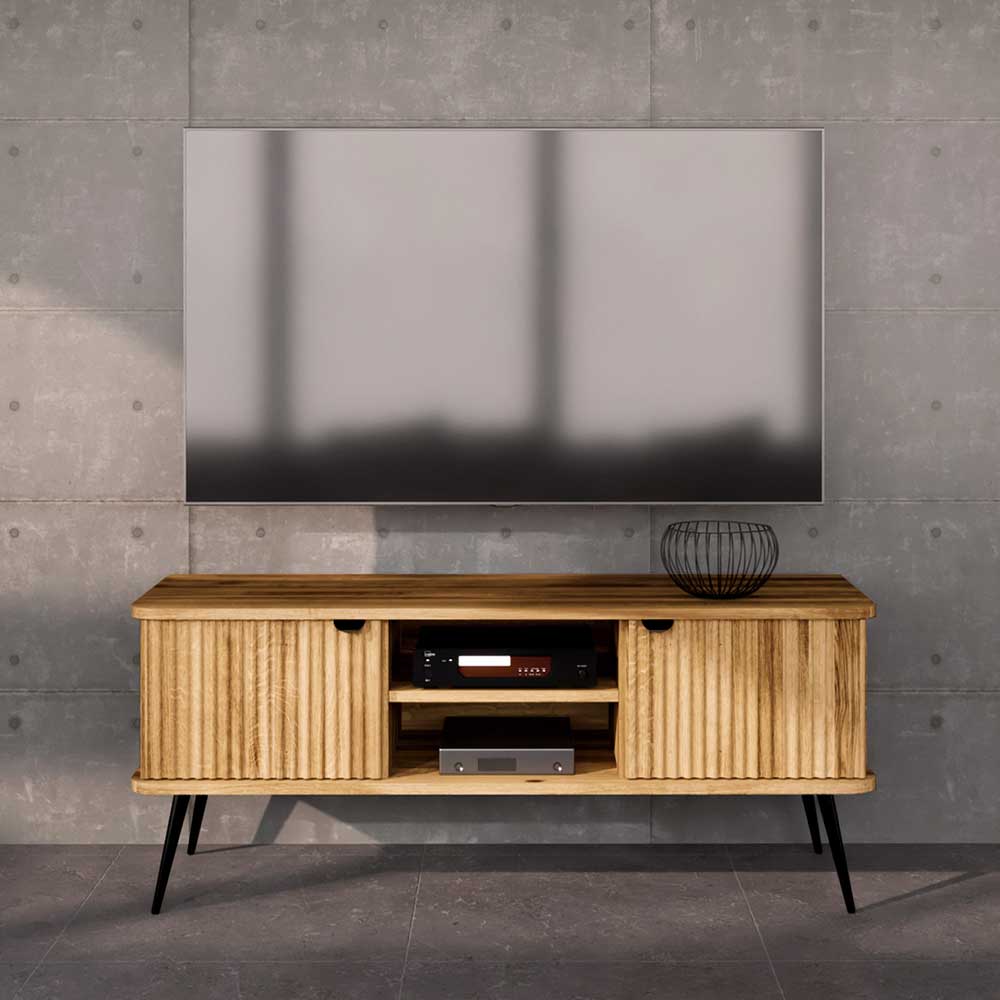 Fernseher Schrank Clantica aus Wildeiche Massivholz 144 cm breit