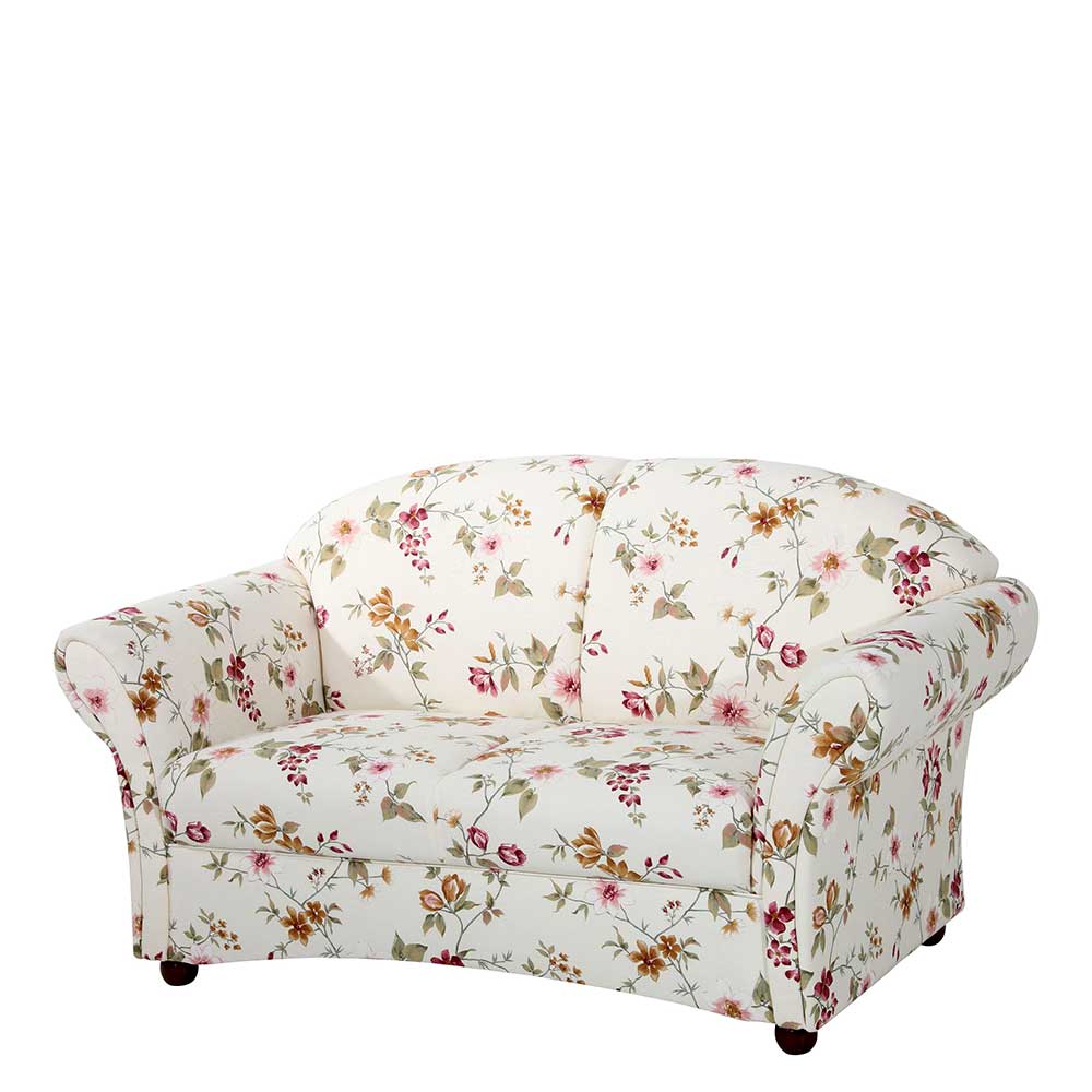 Couch mit Blumenmuster Isner im Landhausstil 151 cm breit