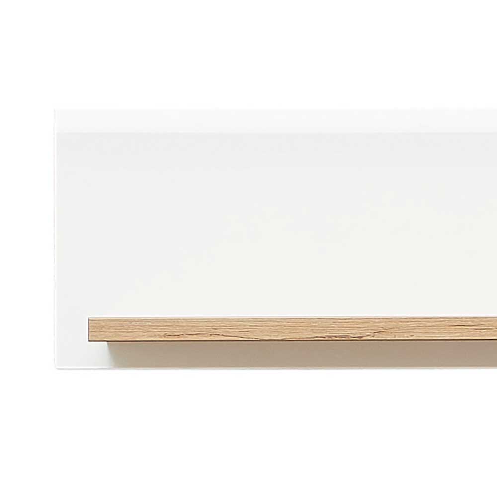 160 cm Wandboard modern Luzie in Weiß und Wildeichefarben