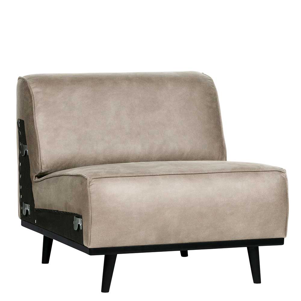 Modular Couch Element Terlago in Grau mit Vierfußgestell aus Holz
