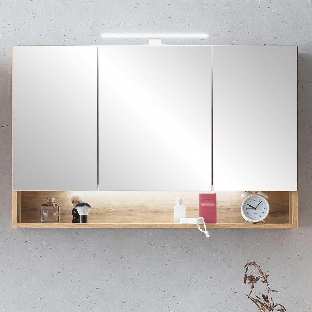 Spiegelschrank Landhaus Vressa in Wildeichefarben für Badezimmer