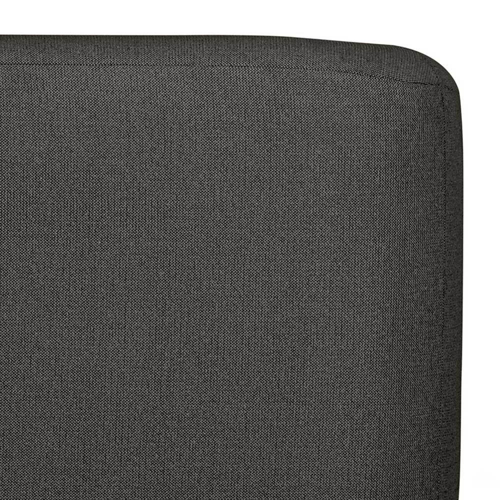 Dreier Sofa Asmet in Schwarzgrau aus Chenillegewebe