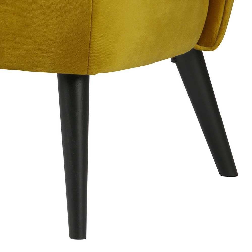 Design Sofa Muray in Gelb und Schwarz mit Samtbezug