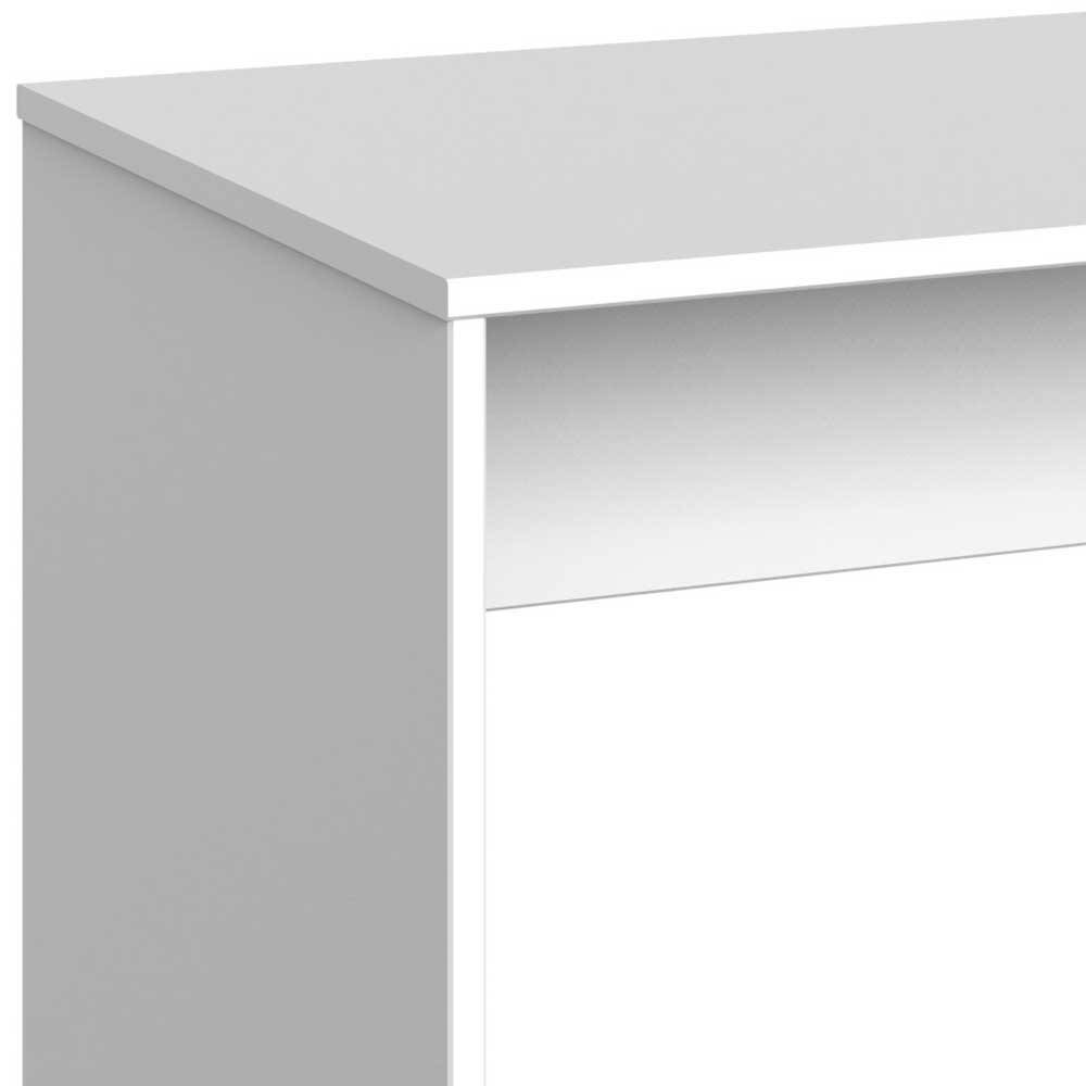 Weißer Schreibtisch Haruto 140x72x70 cm mit Knieraumblende