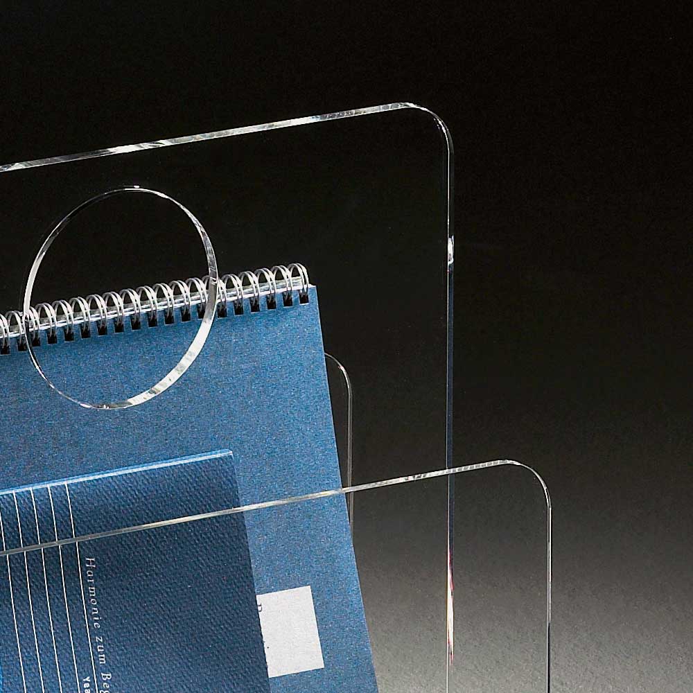 Zeitschriftenhalter Lazur aus Acrylglas klar mit Griff