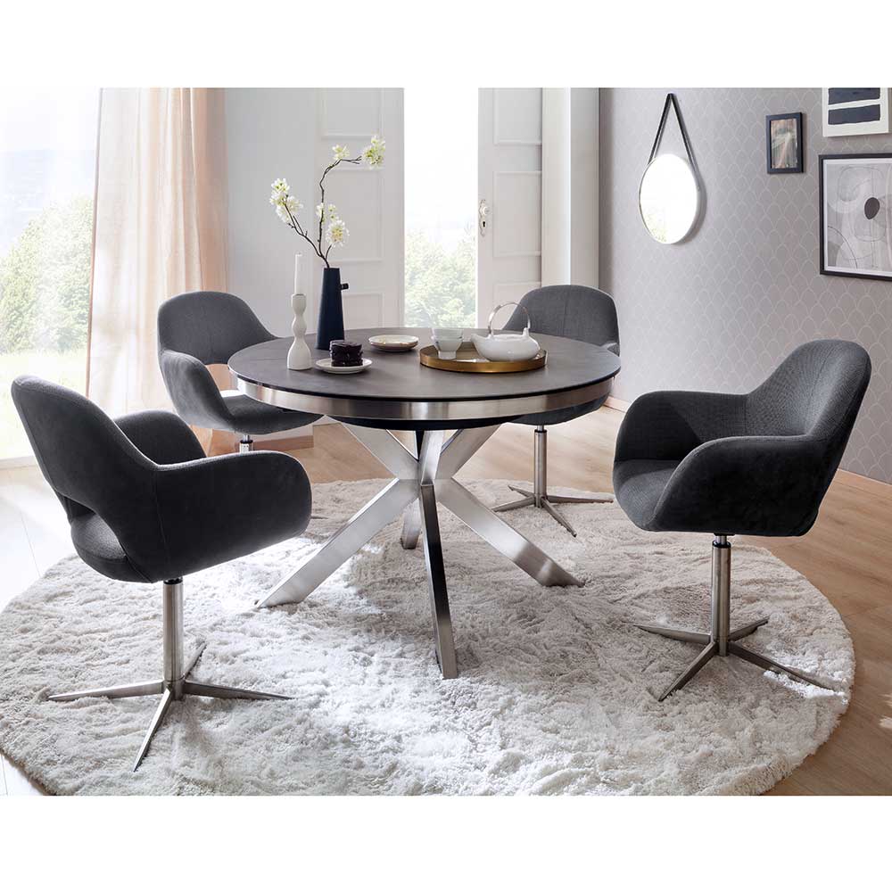 Premium Essgruppe Krona mit rundem Tisch inklusive vier Stühle