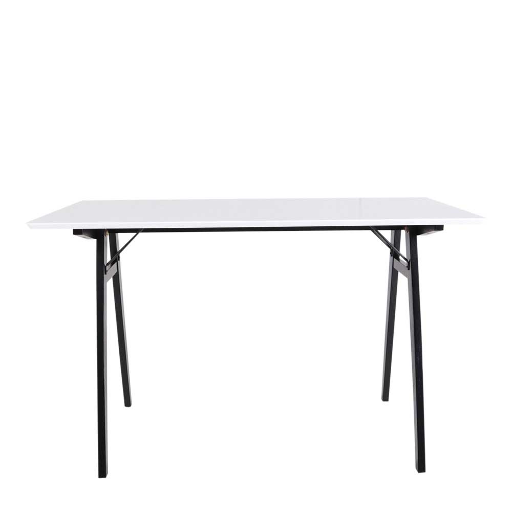 Schreibtisch Brasovia in Weiß und Schwarz 120 cm breit ...