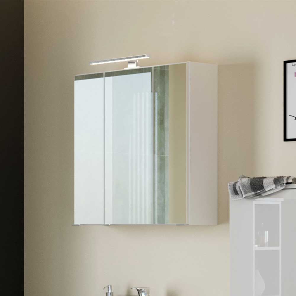 Weißer Badezimmer Spiegelschrank Lavisma mit LED Beleuchtung 60 cm breit
