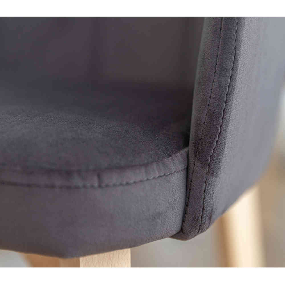Dunkelgraue Esstisch Stühle Fistran in modernem Design mit Armlehnen (2er Set)