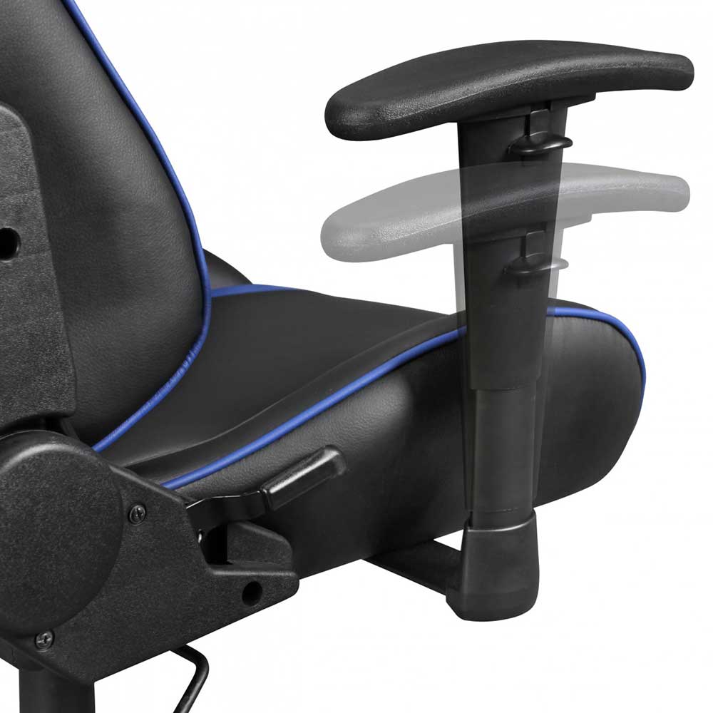 Gaming Stuhl Verstellbarer in Schwarz & Lehne mit Blau Lania hoher