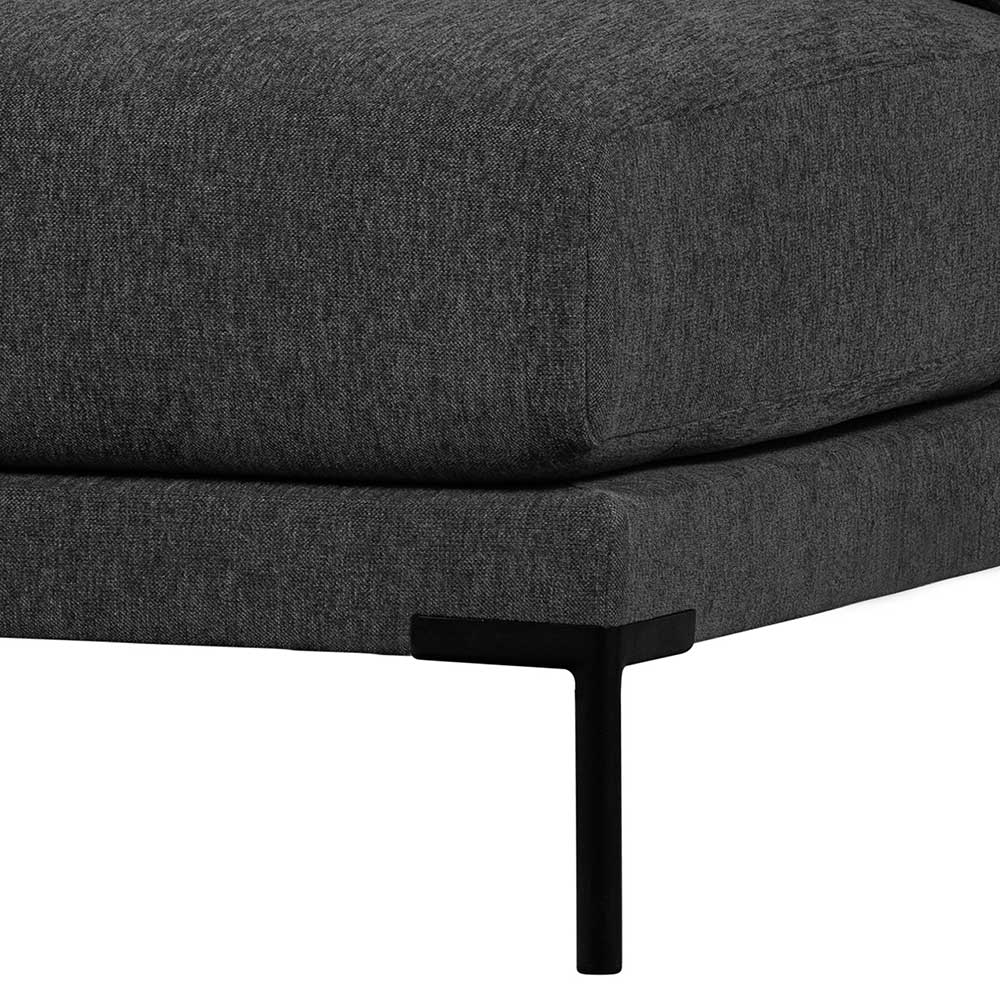 Dunkelgraues Modul Sofa Element Duffy 100 cm breit mit Vierfußgestell aus Metall