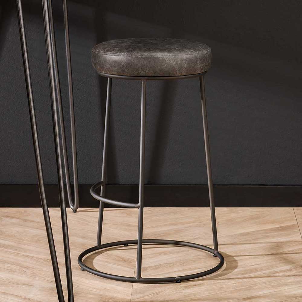 Küchenhocker Set Nigari aus Kunstleder und Metall 65 cm Sitzhöhe (4er Set)