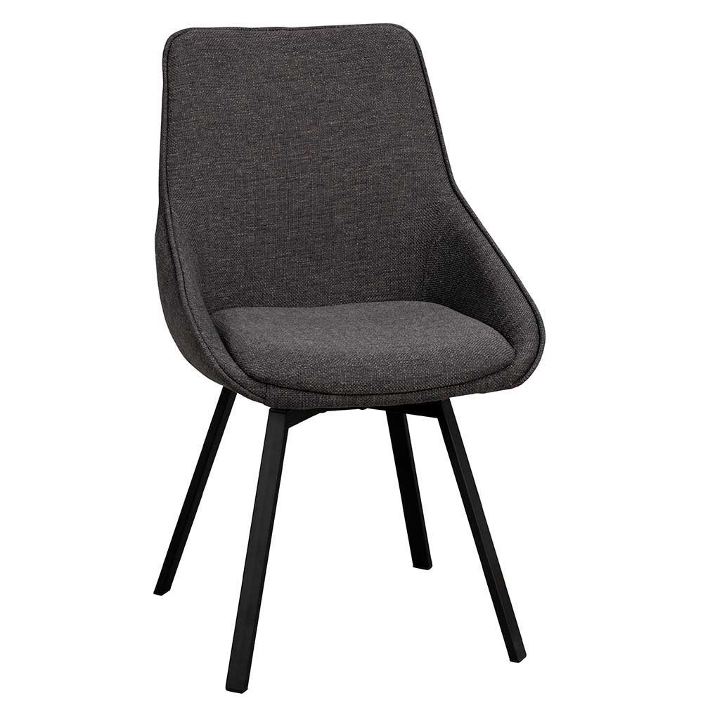 220 cm Esstisch mit Stühlen Ianca in Eiche White Wash und Grau (siebenteilig)