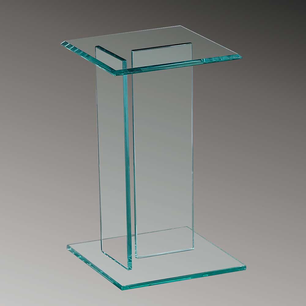 Glas Blumensäule Gonya mit quadratischer Tischplatte 25 cm breit