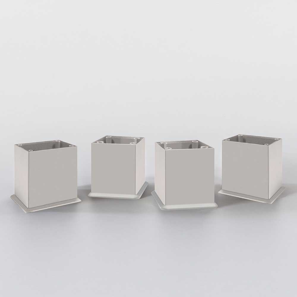 Komplettes weißes Badmöbel Set Daralos mit LED Beleuchtung modern (dreiteilig)