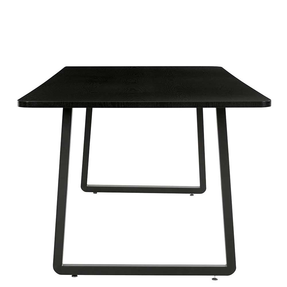 Moderner Küchen Tisch Arama in Schwarz mit Bügelgestell