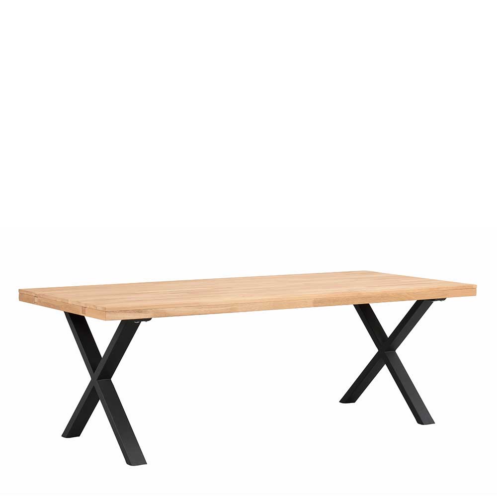 Esszimmer Tisch Tagma mit Eichemassivholzplatte im Loft Stil