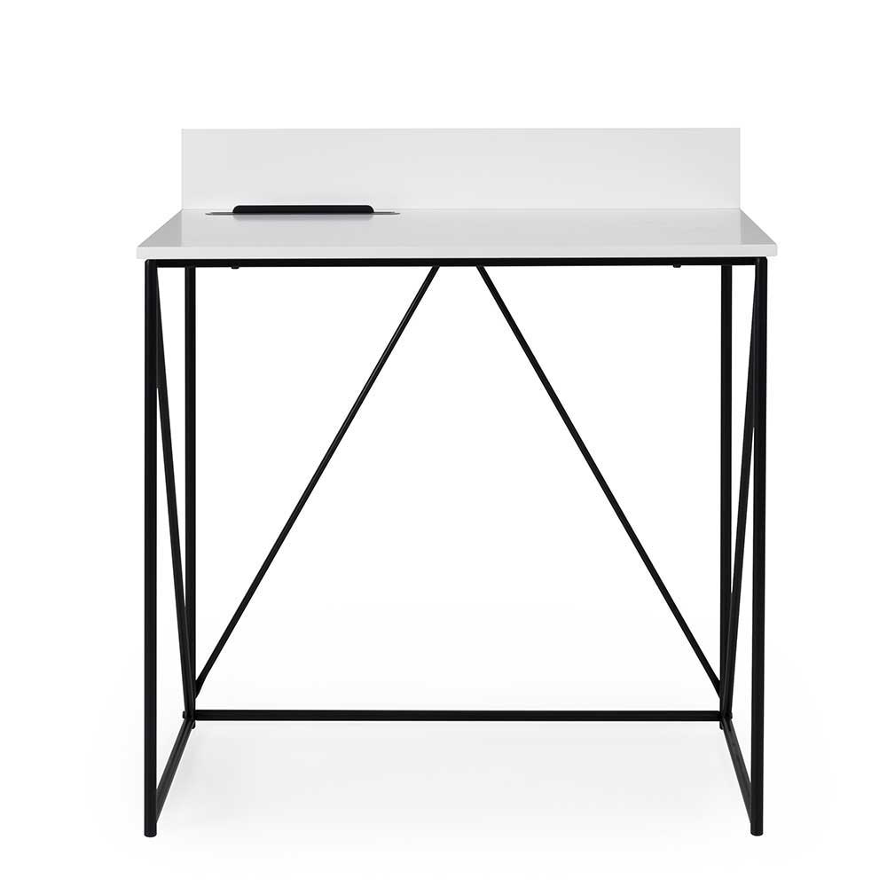 Schreibtisch Julmatra mit Tablet Halterung in Schwarz Weiß