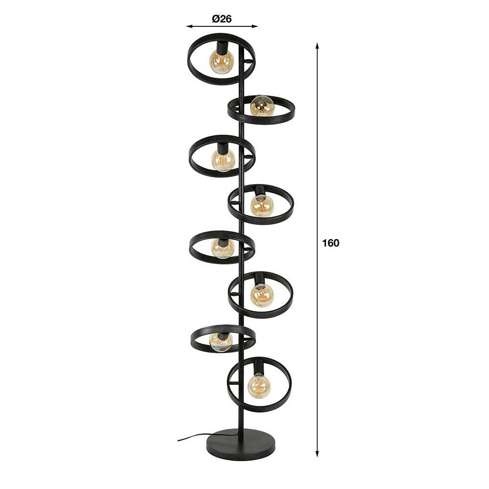 Moderne Stehlampe Yannick aus Metall 162 cm hoch - 42 cm breit