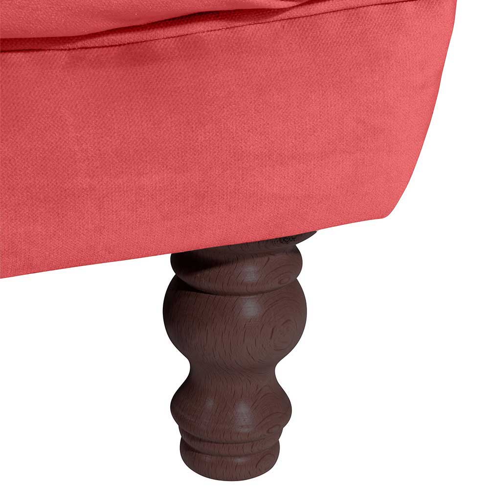 Rote Dreisitzer Couch Akper im Barockstil aus Samtvelours