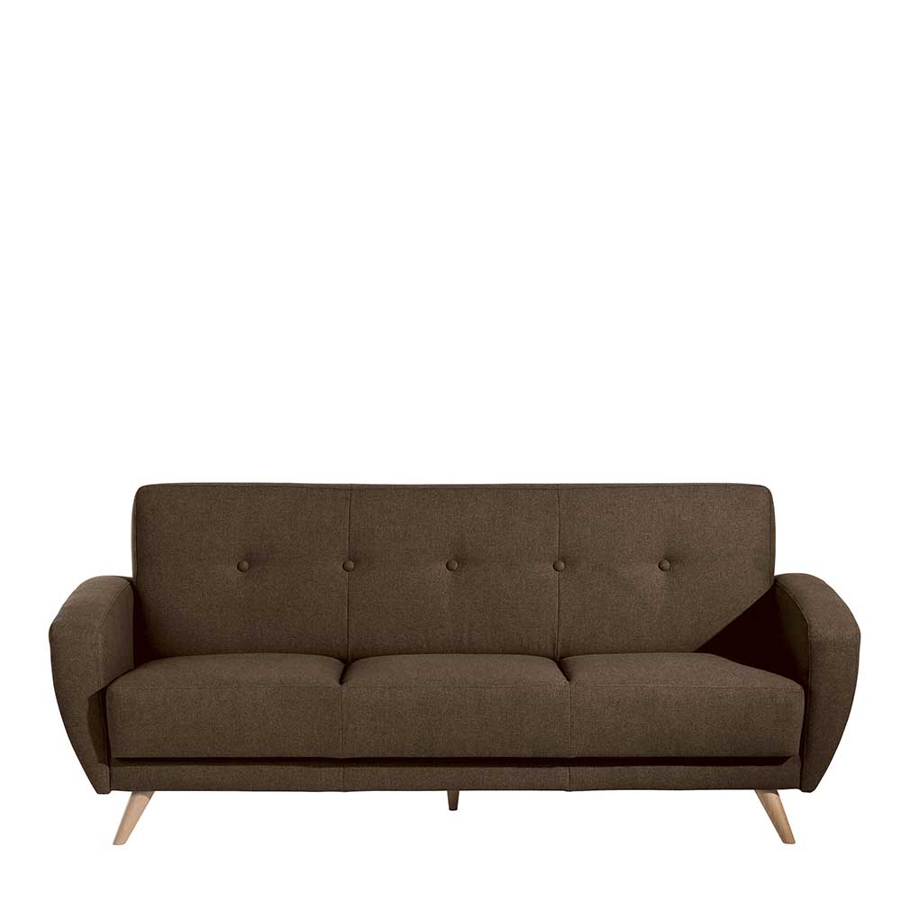 Braunes Verwandlungssofa Vara mit drei Sitzplätzen 230 cm breit