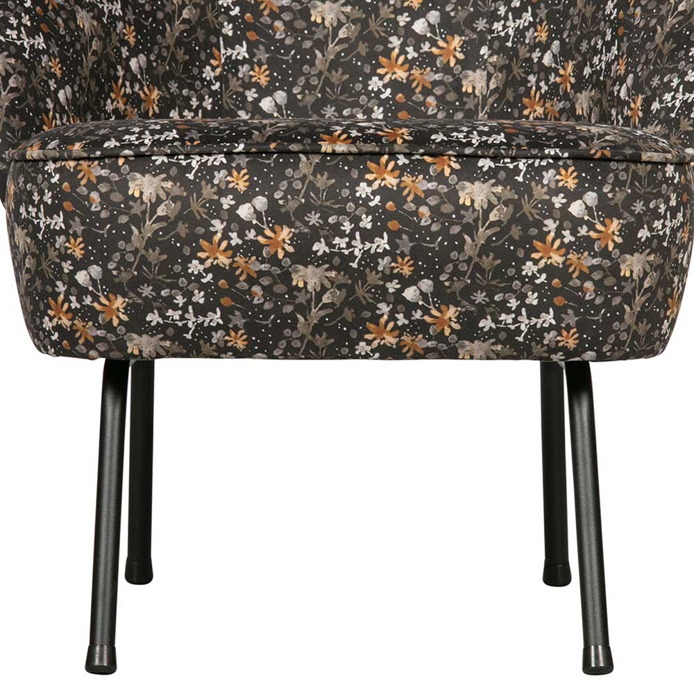 Lounge Sessel Colican floral gemustert mit Samtbezug
