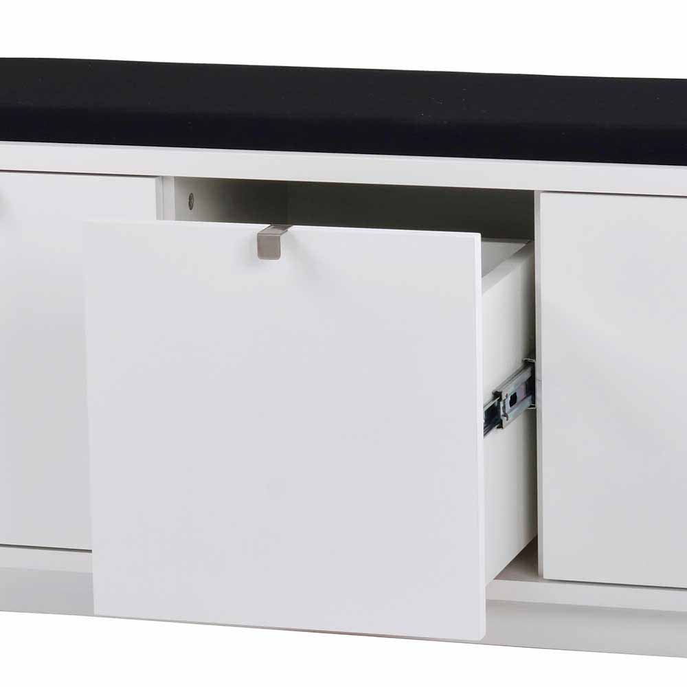 Garderobenbank Chiosma in Weiß mit 3 Schubladen