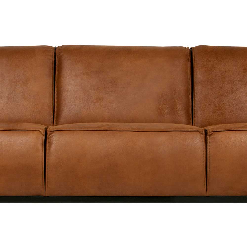 Wohnzimmer Sofa Joyma in Cognac Braun Recyclingleder 230 cm breit