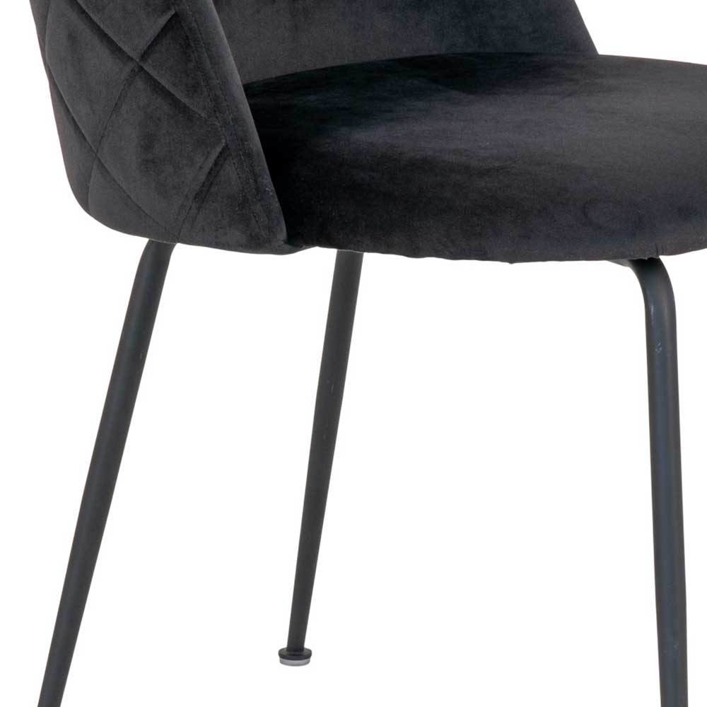 2 Stühle Retro Stil Cremana aus Samt und Stahl (2er Set)