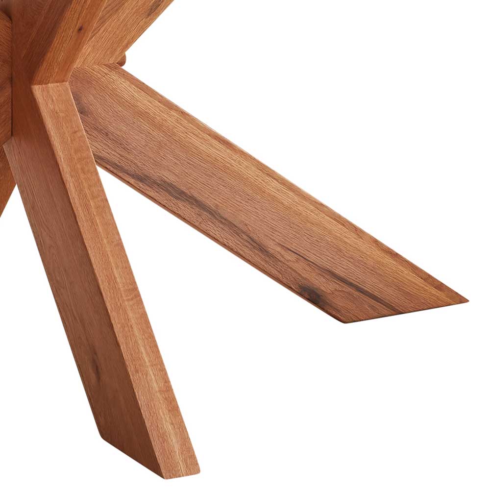 Baumkanten Esszimmer Tisch Eyre aus Zerreiche Massivholz geölt