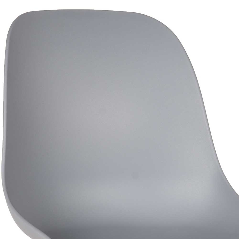 Kunststoff Küchenstuhl Set Elvapo in Grau mit Metallgestell in Eiche Optik (2er Set)