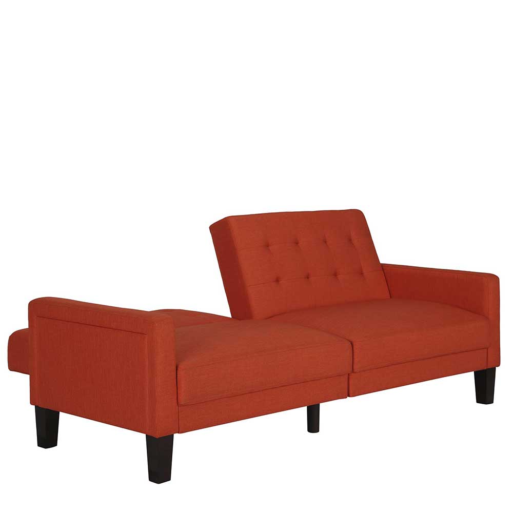 Ausklappbares Sofa Burn in Ziegel Rot 200 cm breit