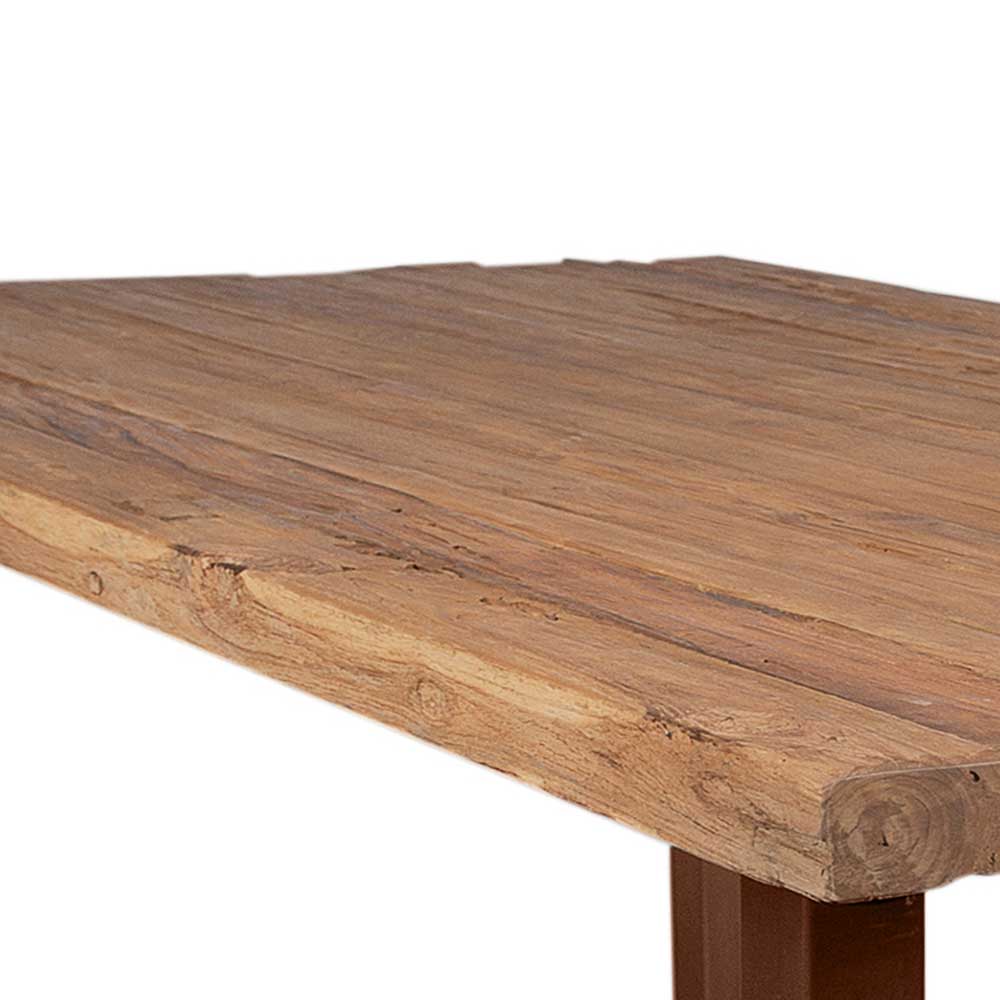 Küchen Tisch Tibalt aus Teak Recyclingholz und Eisen im Industry Style