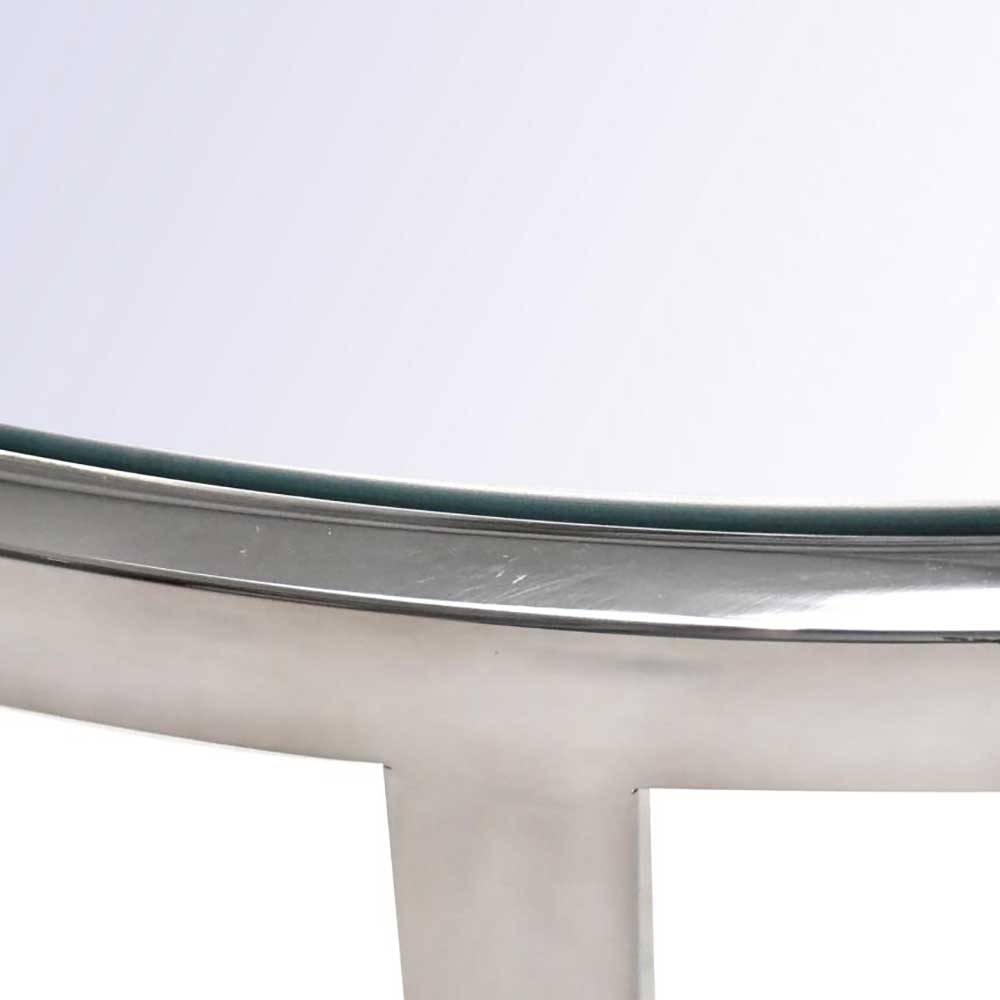 Sofa Tische Basilikata mit runder Glasplatte Boden verspiegelt (zweiteilig)