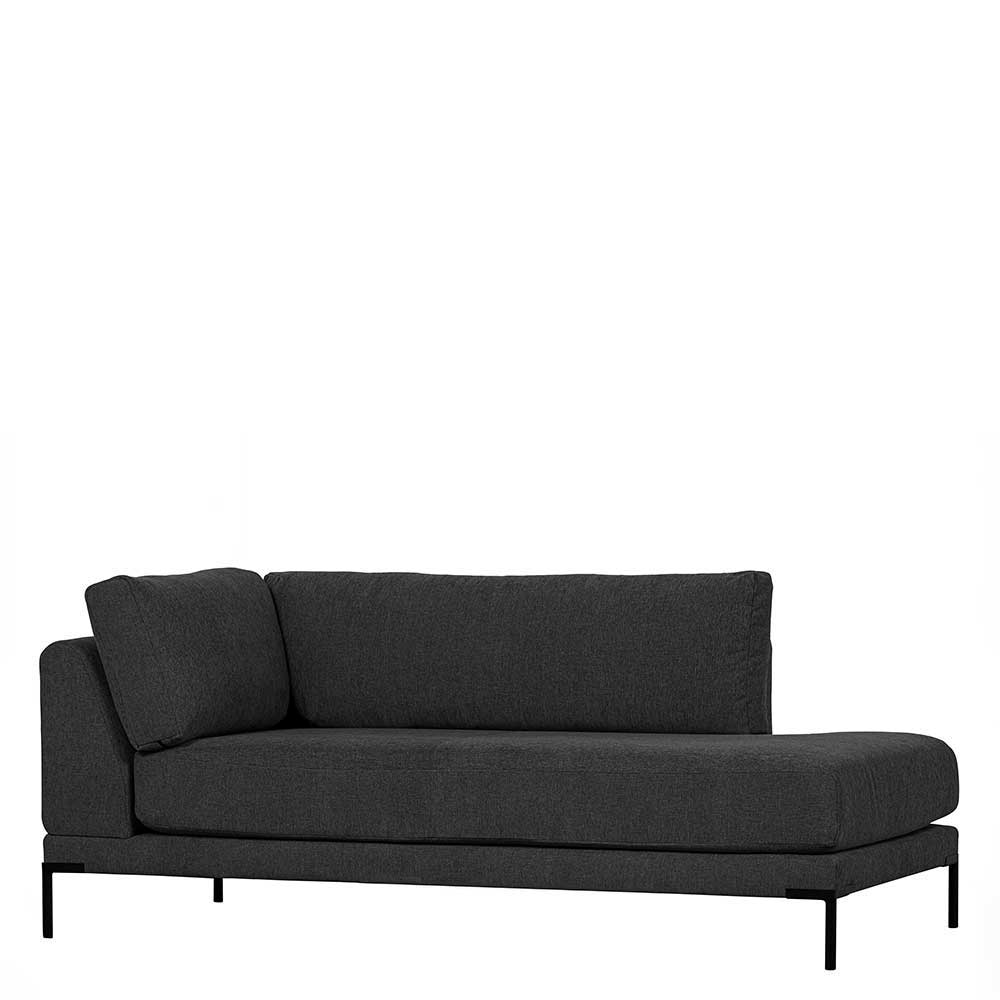 Modul Couch Chaiselongue Duffy in Dunkelgrau 200 cm breit