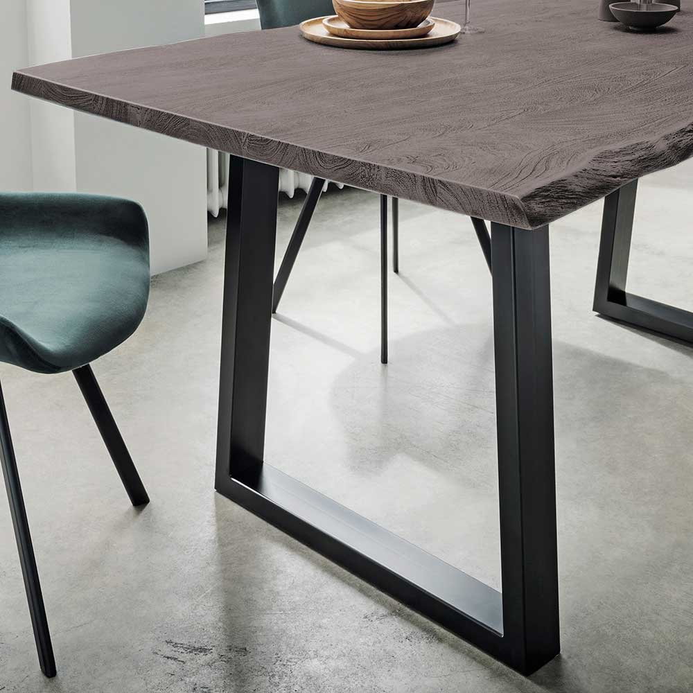 Esszimmer Tisch Trenda in Holz Grau Braun und Schwarz