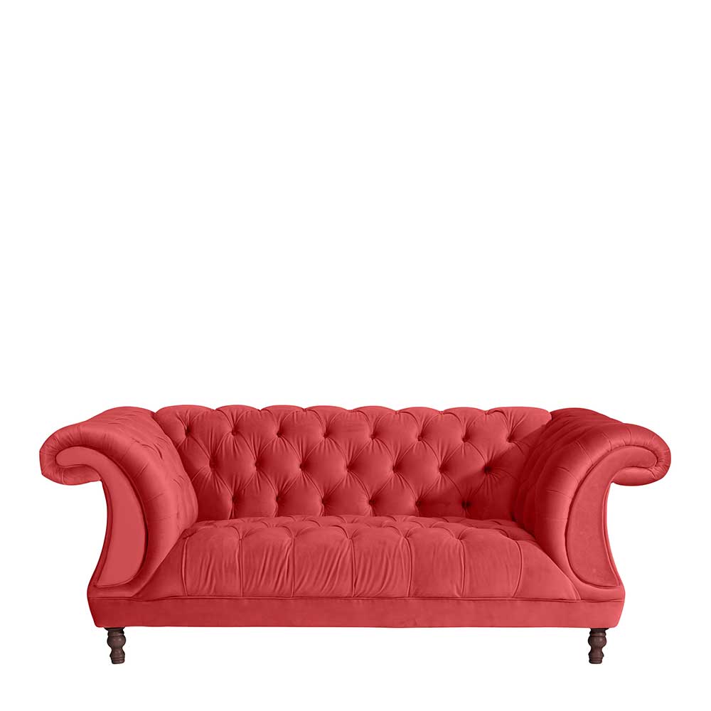 Rotes Zweier Sofa Akper im Barockstil aus Samtvelours