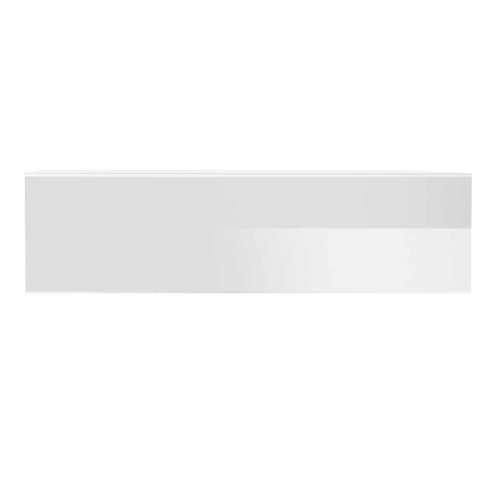 Wohnzimmer Hängeschrank Aulianda in Hochglanz Weiß 130 cm breit