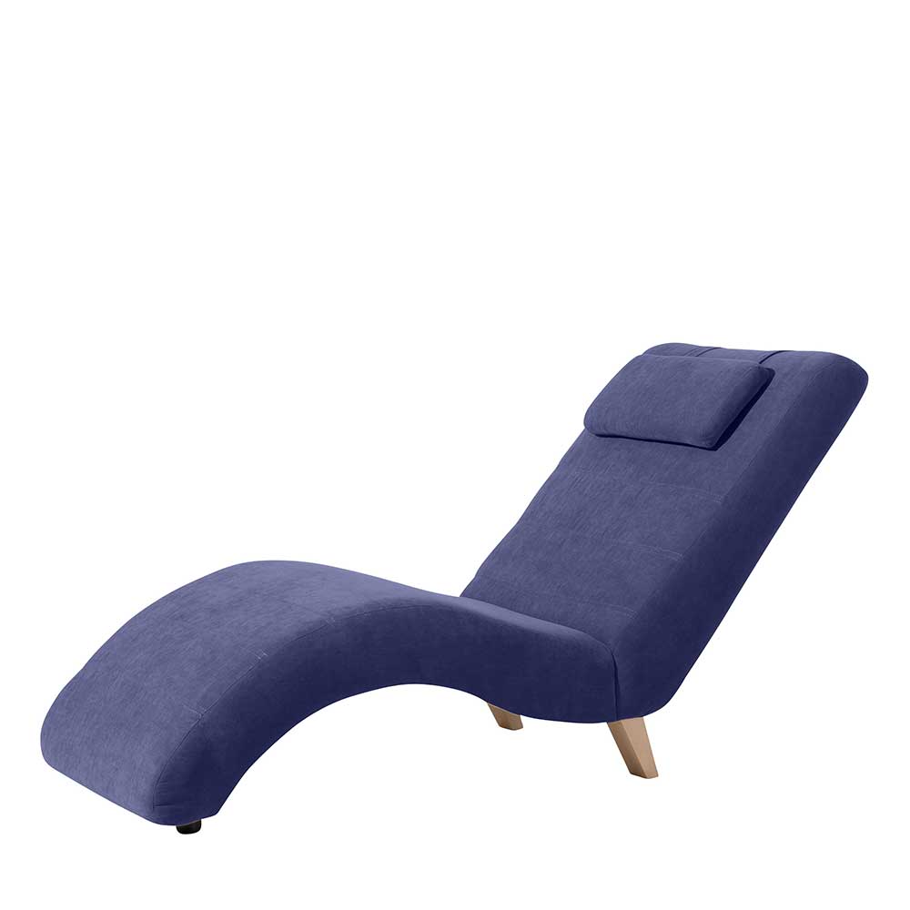 Moderne Loungeliege Ostranca in Blau 65 cm breit - 163 cm lang