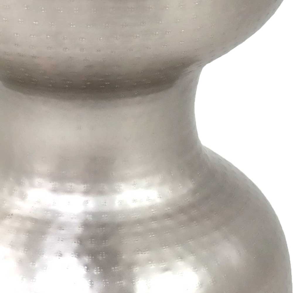 Metall Beistelltisch Romanca in Silberfarben aus Aluminium