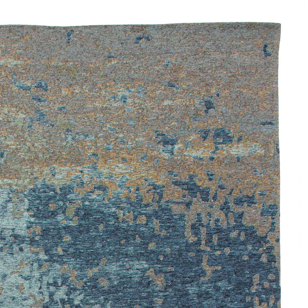 Vintage Kurzflor Teppich Blanca in Blau Taupe 1 cm hoch