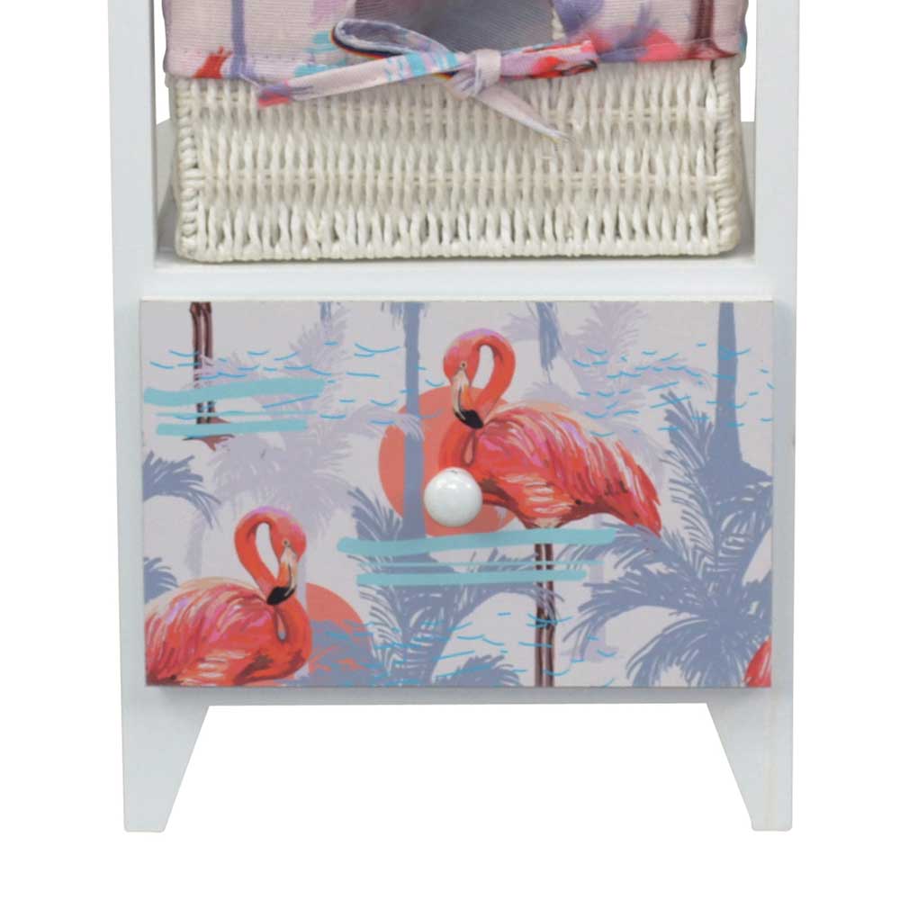 Kleine Kommode Angoro mit Flamingo Motiven 30 cm breit