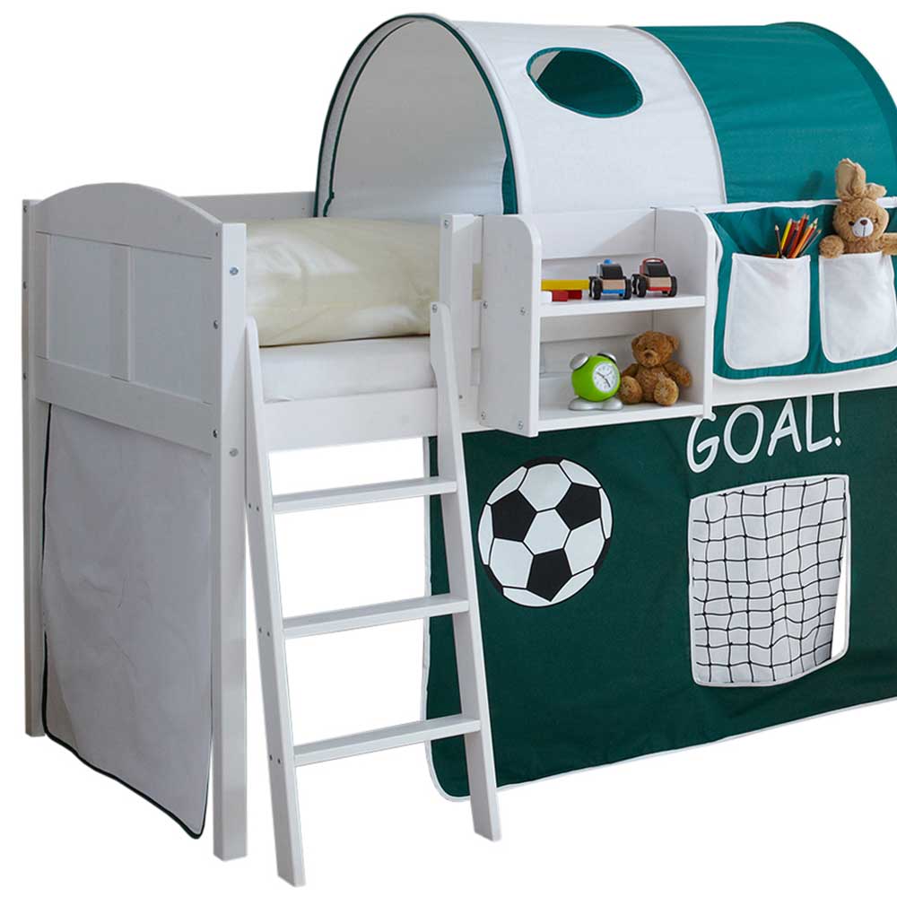 Kinderzimmer Bett Theana im Fußball Design mit Rutsche