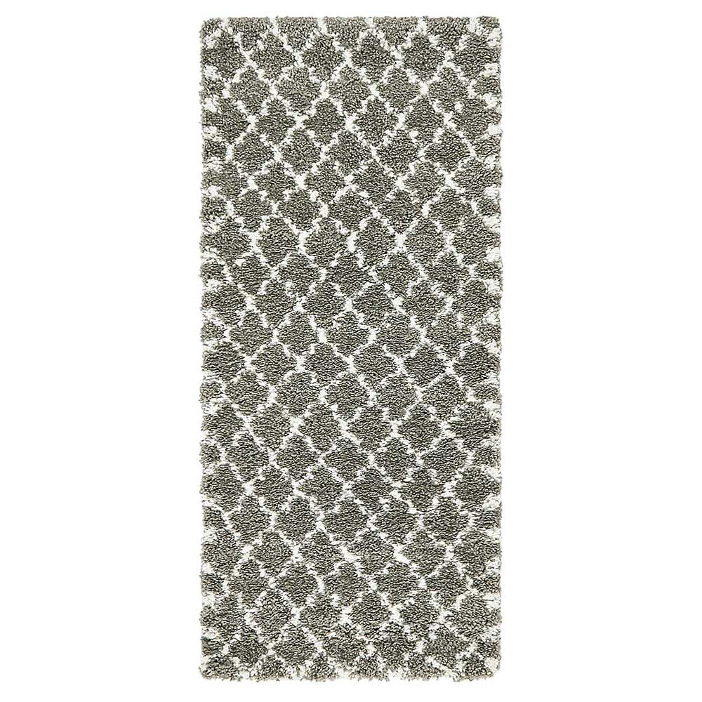 Hochflorteppich Fabri in Grau und Cremefarben im Skandi Design